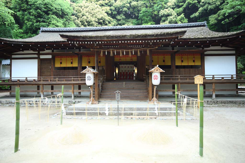 foto,tela,gratis,paisaje,fotografa,idea,Es un santuario santuario primero sintosta en Uji, Arena de limpieza, Shinto, Sandpile ceremonial, Objeto de espritu - morada