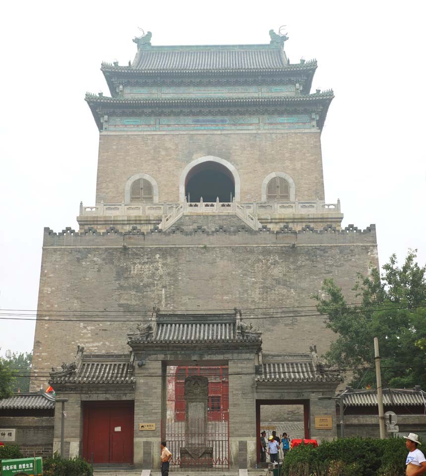 photo,material,free,landscape,picture,stock photo,Creative Commons,A bell tower of Beijing, bell tower, Keijo, The time signal, It is built of brick