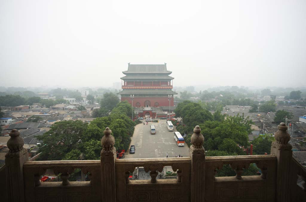 foto,tela,gratis,paisaje,fotografa,idea,Una torre de tambor de Beijing, Tambor, Keijo, , Calle de la universidad de recaudacin de Yasushi de suelo