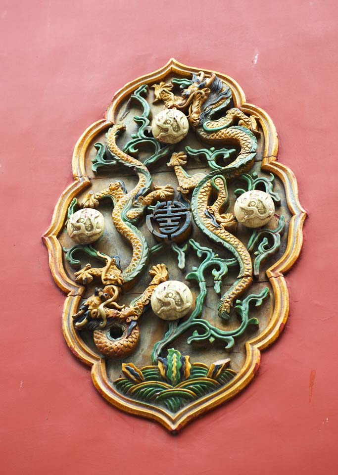 photo, la matire, libre, amnage, dcrivez, photo de la rserve,Une Yonghe Temple mur surface sculpture, dragon, , Porte Zhaotai, Chaitya