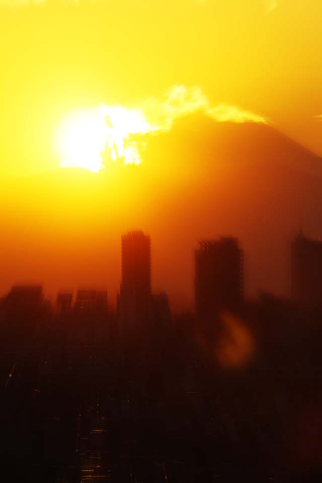 Foto, materiell, befreit, Landschaft, Bild, hat Foto auf Lager,Mt. Fuji der Explosionszerstrung von Feuer, Das Setzen von Sonne, Mt. Fuji, Gebude, Wolke