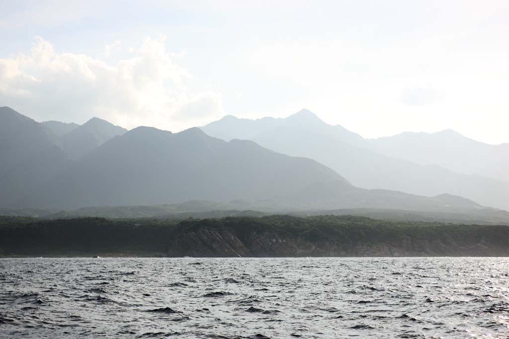 fotografia, material, livra, ajardine, imagine, proveja fotografia,Yakushima, ridgeline, O mar, precipcio, nuvem