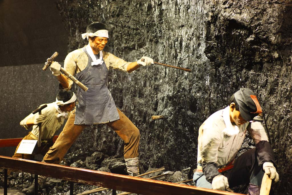 fotografia, materiale, libero il panorama, dipinga, fotografia di scorta,Miniera di carbone di Yuubari, Tonnellata Kachi, cesello, Carbone, lavoratore