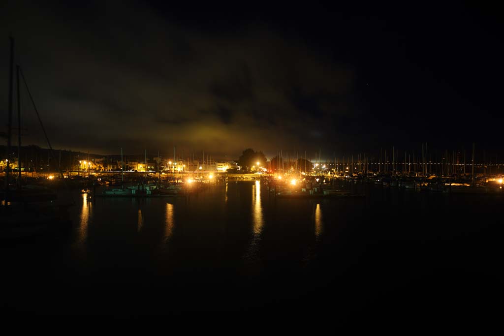foto,tela,gratis,paisaje,fotografa,idea,Un puerto de noche, Iluminacin, Yate, Encendedor, Niebla de noche