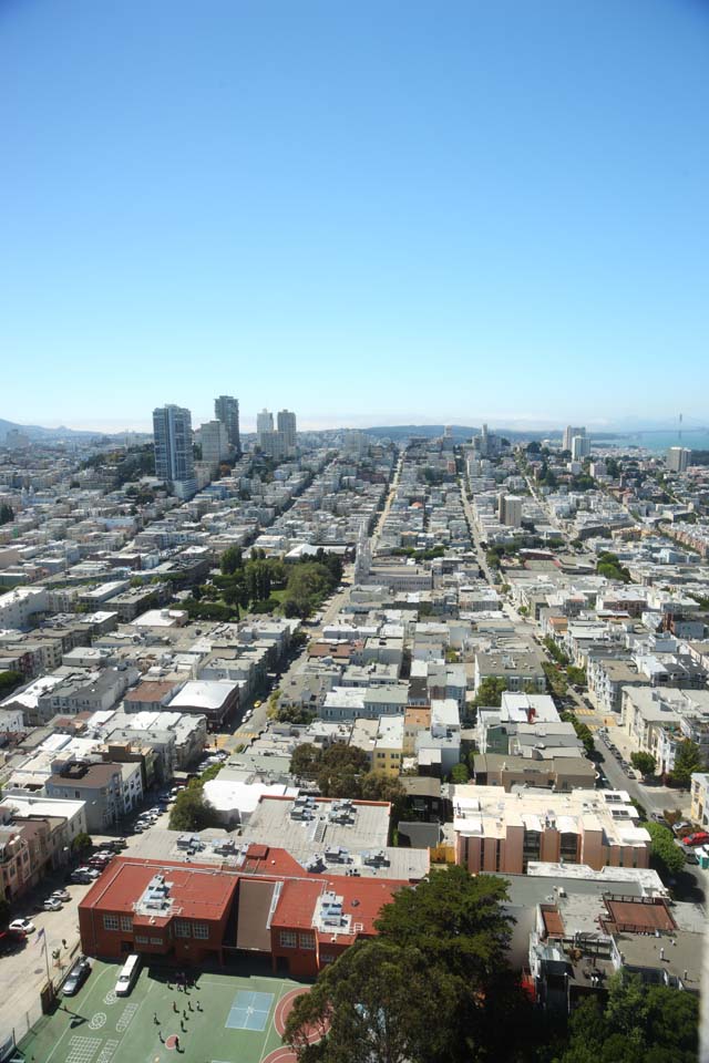 fotografia, materiale, libero il panorama, dipinga, fotografia di scorta,Il mare di San Francisco, edificio a molti piani, Il centro, area residenziale, pendio