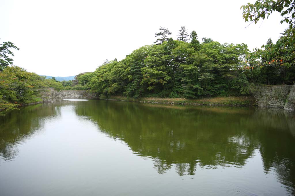 fotografia, material, livra, ajardine, imagine, proveja fotografia,Fosso de Matsushiro jovem, fosso, Ishigaki, Castelo de Kurokawa, Ujisato Gamo