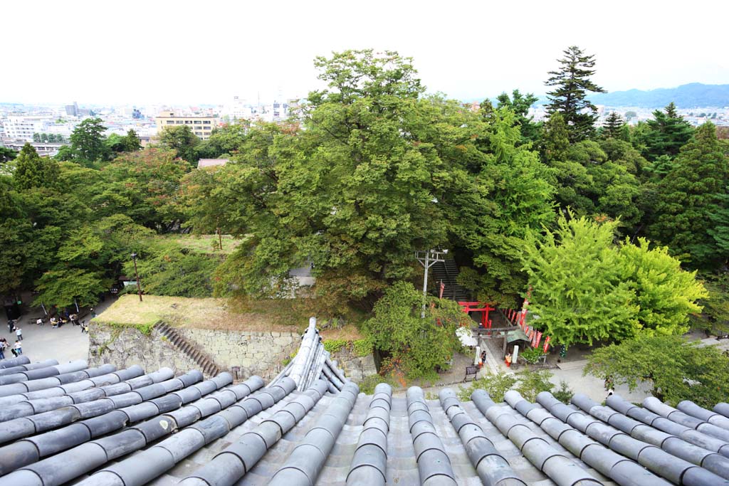 Foto, materiell, befreit, Landschaft, Bild, hat Foto auf Lager,Aizu Wakamatsu, Ziegel, Gebude, Stadt, Der Burgturm