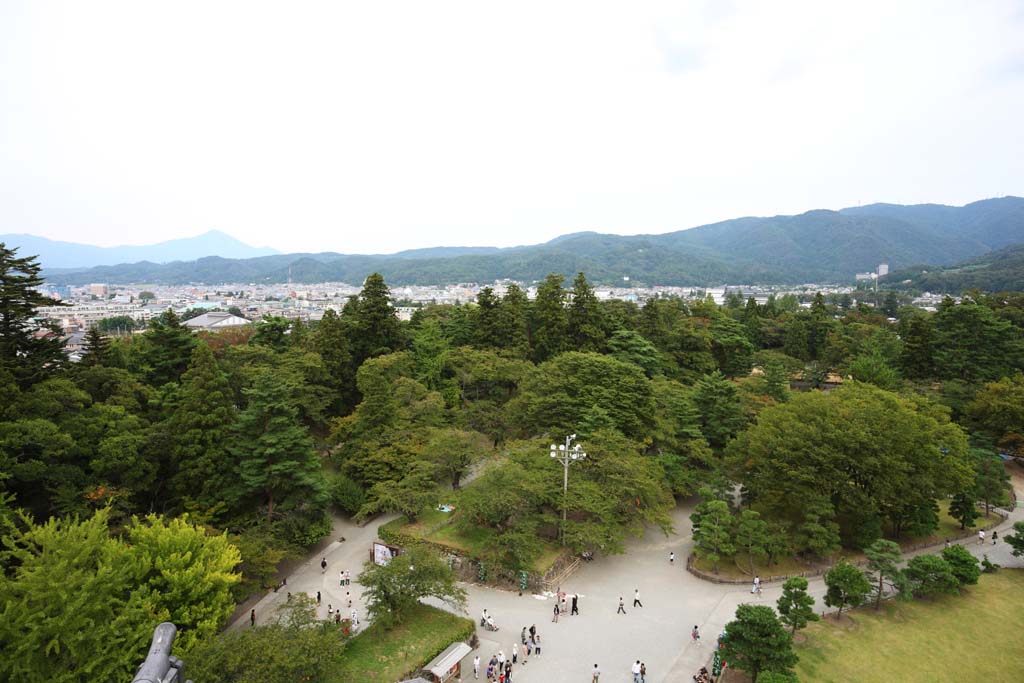 Foto, materiell, befreit, Landschaft, Bild, hat Foto auf Lager,Aizu Wakamatsu, Ziegel, Gebude, Stadt, Der Burgturm