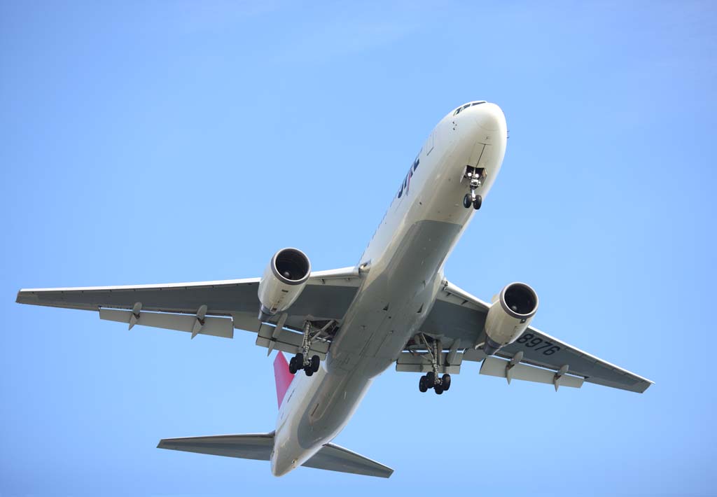 Foto, materieel, vrij, landschap, schilderstuk, bevoorraden foto,Een jetliner, Uitdossing, Flap, Straalvliegtuig motor, Vleugel