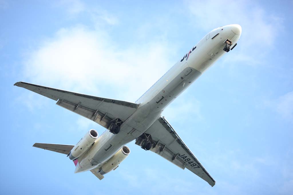 Foto, materieel, vrij, landschap, schilderstuk, bevoorraden foto,Een jetliner, Uitdossing, Flap, Straalvliegtuig motor, Vleugel