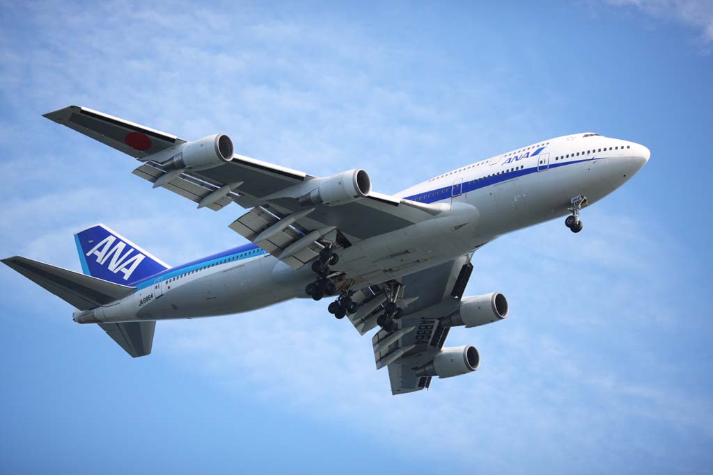 photo,material,free,landscape,picture,stock photo,Creative Commons,A jumbo jet passenger plane, gear, flap, jet engine, wing