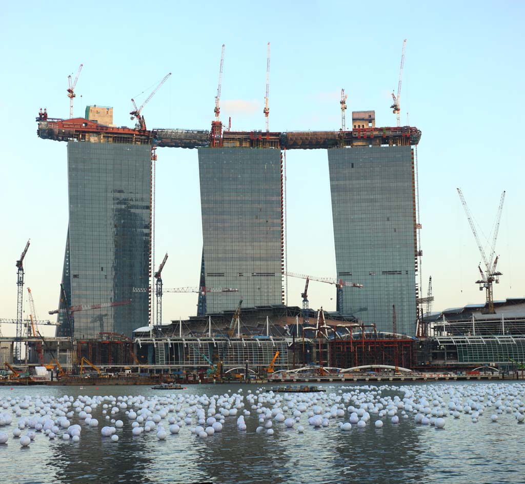 Foto, materieel, vrij, landschap, schilderstuk, bevoorraden foto,Singapore, De constructie stip, Bouwplaats, Hoogbouw, Toeristische faciliteit