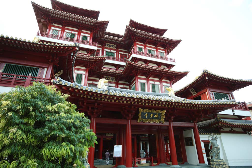 Foto, materieel, vrij, landschap, schilderstuk, bevoorraden foto,Boeddha Tooth Relic Temple, Chaitya, Ik word in rood geschilderd, Chinees etenswaar, Deva Koning afbeelding