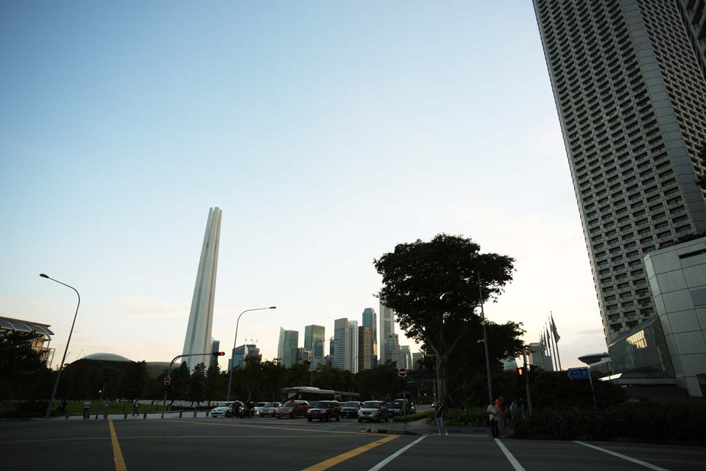 fotografia, materiale, libero il panorama, dipinga, fotografia di scorta,Secondo la Singapore, macchina, edificio a molti piani, Danno di guerra, Alla buio