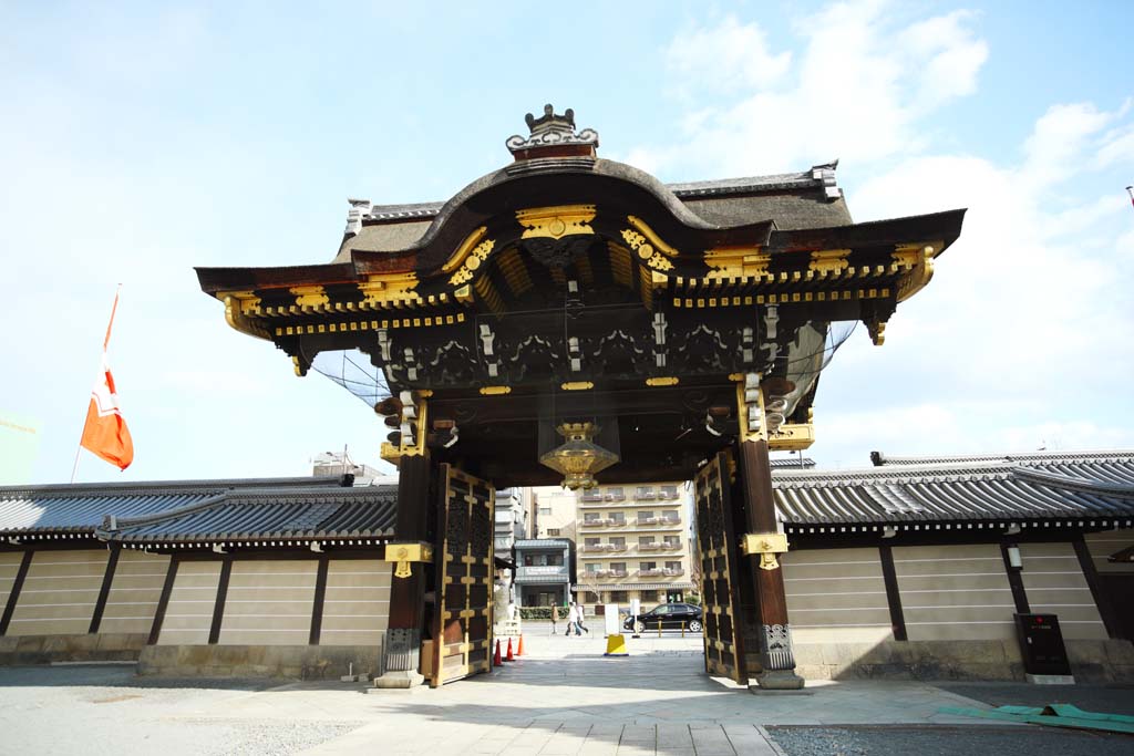 photo, la matire, libre, amnage, dcrivez, photo de la rserve,Le couloir de Honganji Amitabha ouest porte, Honganji, Chaitya, La porte, lanterne de jardin