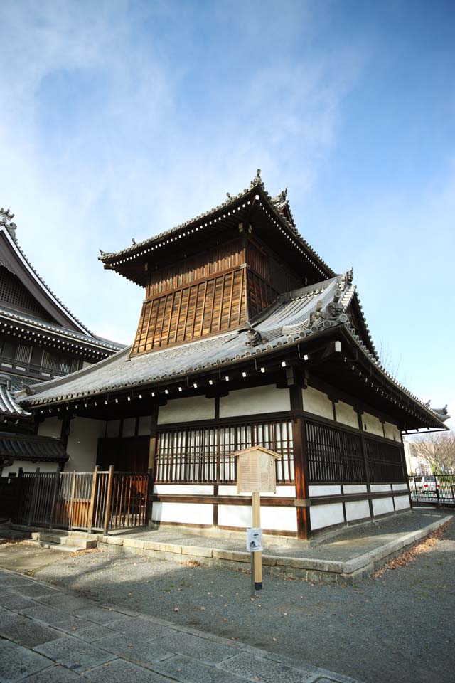 foto,tela,gratis,paisaje,fotografa,idea,Torre de tambor de Honganji occidental, Honganji, Chaitya, Tambor, Edificio de madera