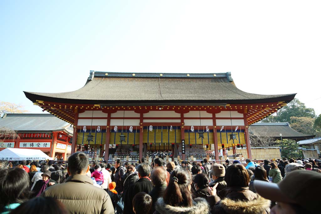 photo,material,free,landscape,picture,stock photo,Creative Commons,Fushimi-Inari Taisha Shrine, New Year's visit to a Shinto shrine, New Year's ceremony, Inari, fox