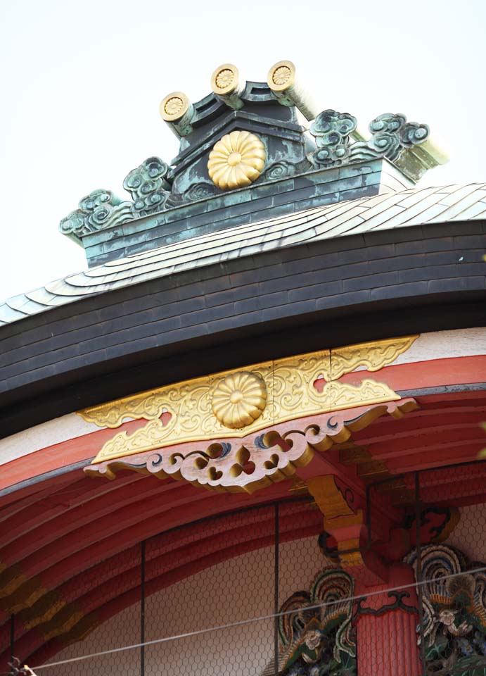 foto,tela,gratis,paisaje,fotografa,idea,Fushimi - Inari Taisha crisantemo del santuario, Techo, Crisantemo, Inari, Zorro