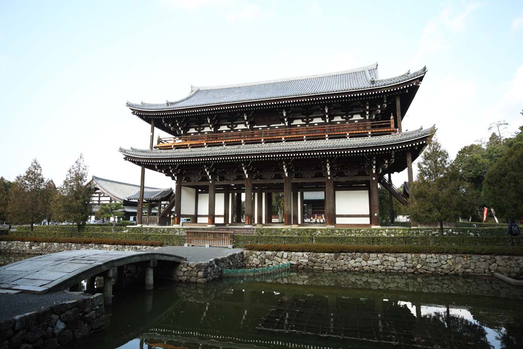 Foto, materiell, befreit, Landschaft, Bild, hat Foto auf Lager,Tofuku-ji-Tempel Mikado, Chaitya, Multilayer-Fall bemuttert Aussehen von einem Haus, Buddhistisches Bild, Die doppelte Stangenprfung