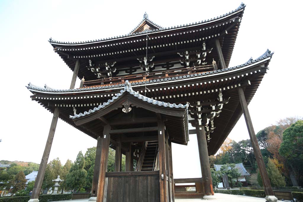 Foto, materiell, befreit, Landschaft, Bild, hat Foto auf Lager,Tofuku-ji-Tempel Mikado, Chaitya, Multilayer-Fall bemuttert Aussehen von einem Haus, Buddhistisches Bild, Die doppelte Stangenprfung