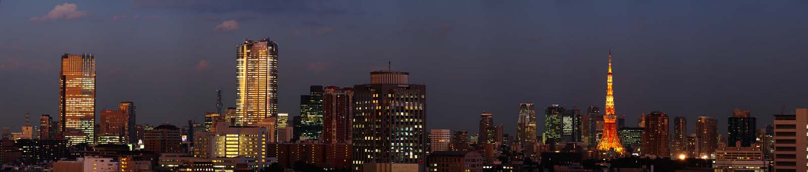 Foto, materiell, befreit, Landschaft, Bild, hat Foto auf Lager,Eine Nacht von Ansicht ber Tokyo, Roppongi-Hgel, Gebude, Tokyo-Turm, 