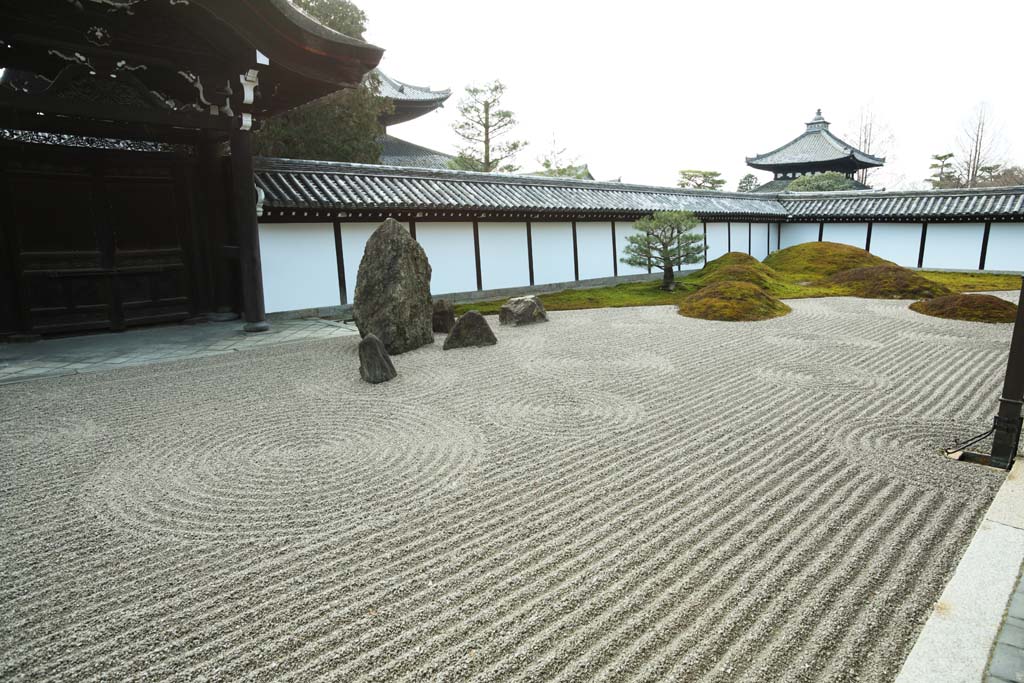 foto,tela,gratis,paisaje,fotografa,idea,Tofuku - ji templo chief sacerdote encabeza yarda del Hall para las ceremonias estatales, Chaitya, Roca, Puerta chino -style, Paisaje jardn de jardn japons seco