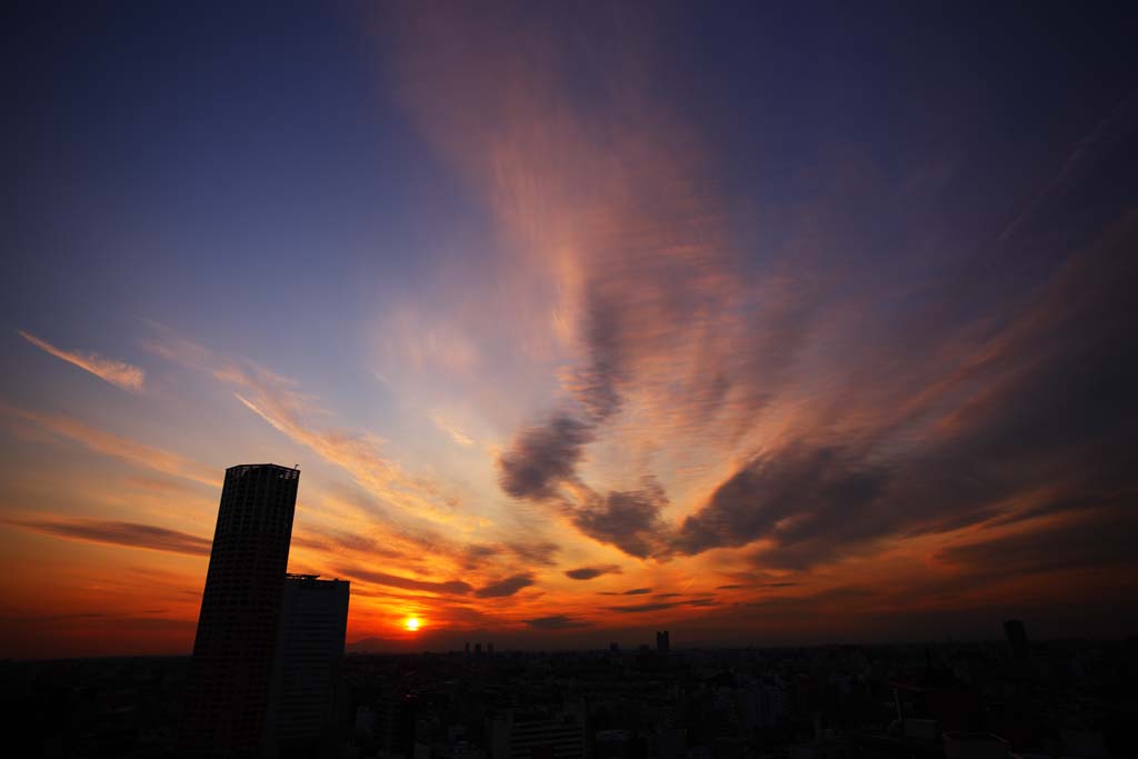 fotografia, materiale, libero il panorama, dipinga, fotografia di scorta,Il tramonto si annuvola, fantasia, Rosso, nube, Alla buio