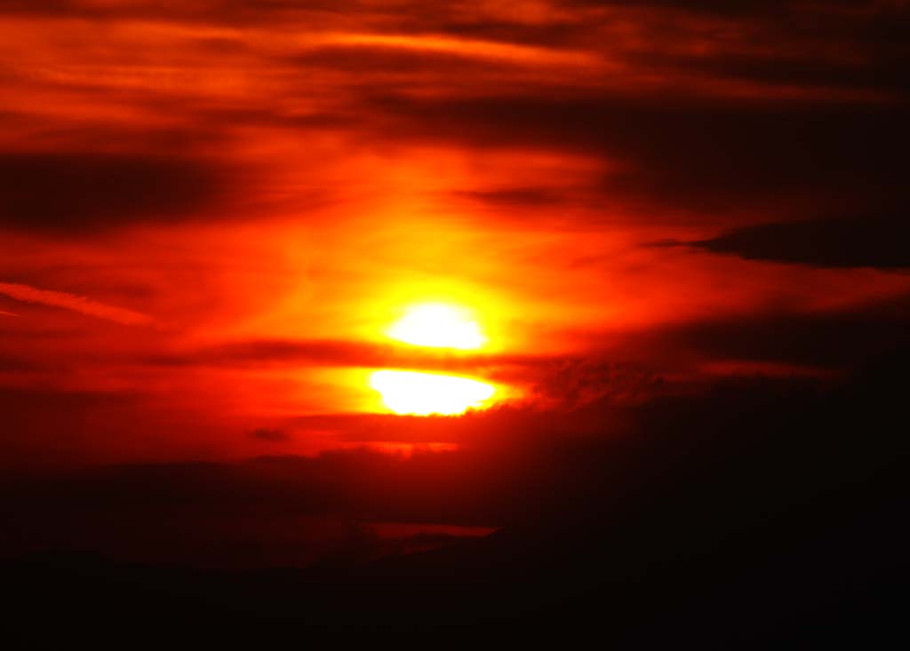 Foto, materieel, vrij, landschap, schilderstuk, bevoorraden foto,De instelling zon welk stelt, Instelling zon, Rood, De zon, Bij donker