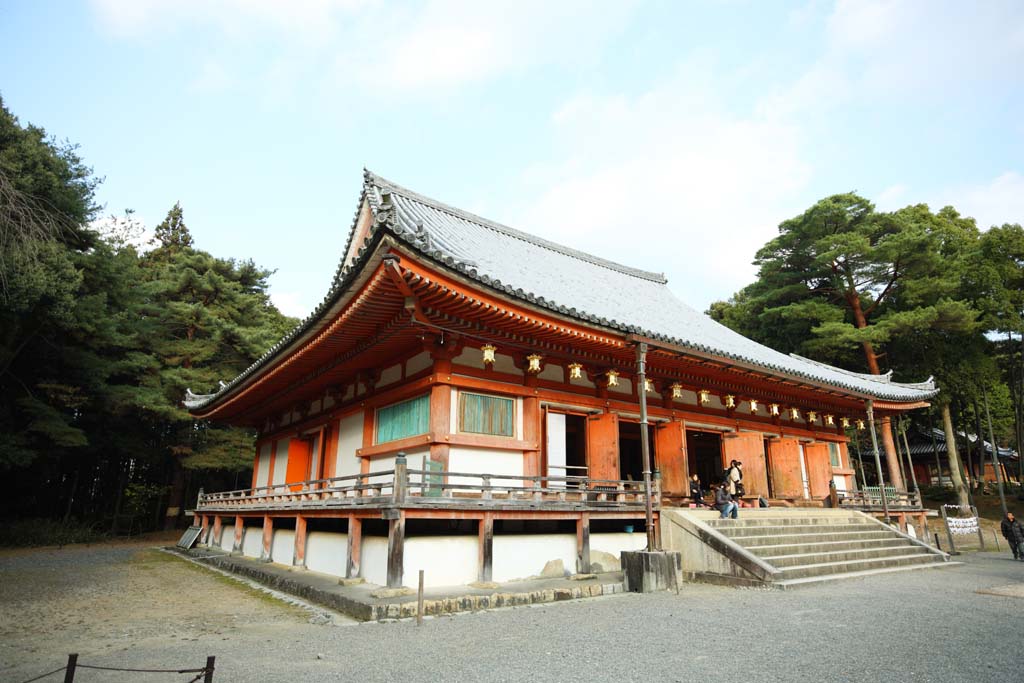 Foto, materieel, vrij, landschap, schilderstuk, bevoorraden foto,Daigo-ji Tempel inner tempel, Chaitya, Boeddhist afbeelding, De Boeddha van De heling zittende afbeelding, Ik word in rood geschilderd