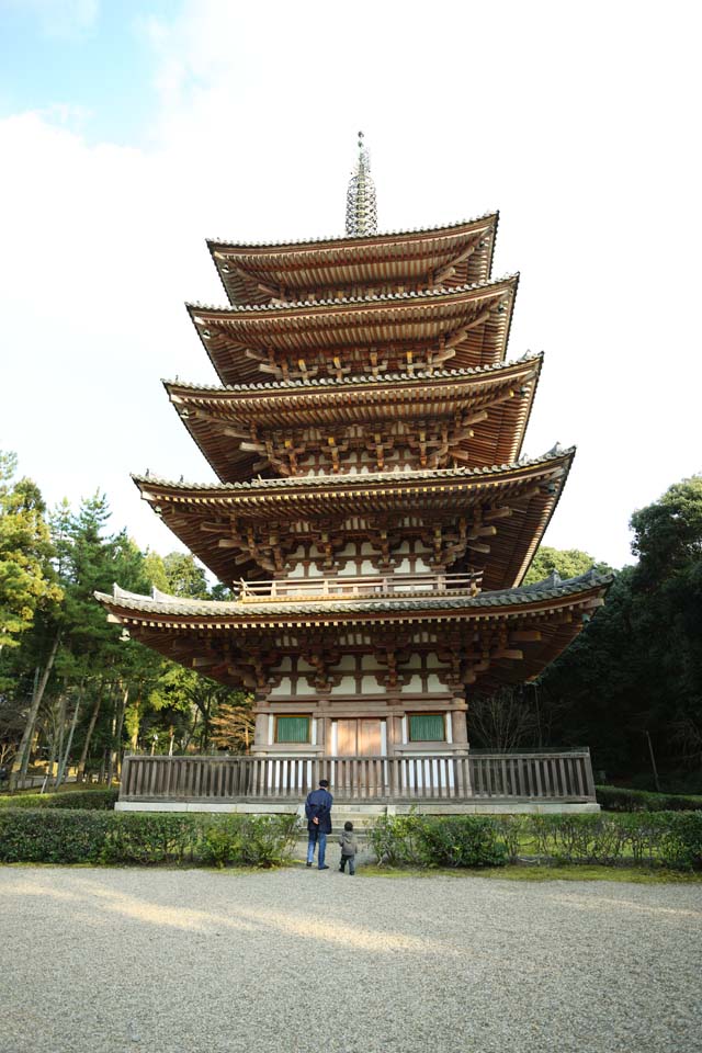 photo, la matire, libre, amnage, dcrivez, photo de la rserve,Temple Daigo-ji cinq pagode Storeyed, Chaitya, Je suis peint en rouge, deux mandala de mondes, Image du Bouddhisme sotrique japonaise