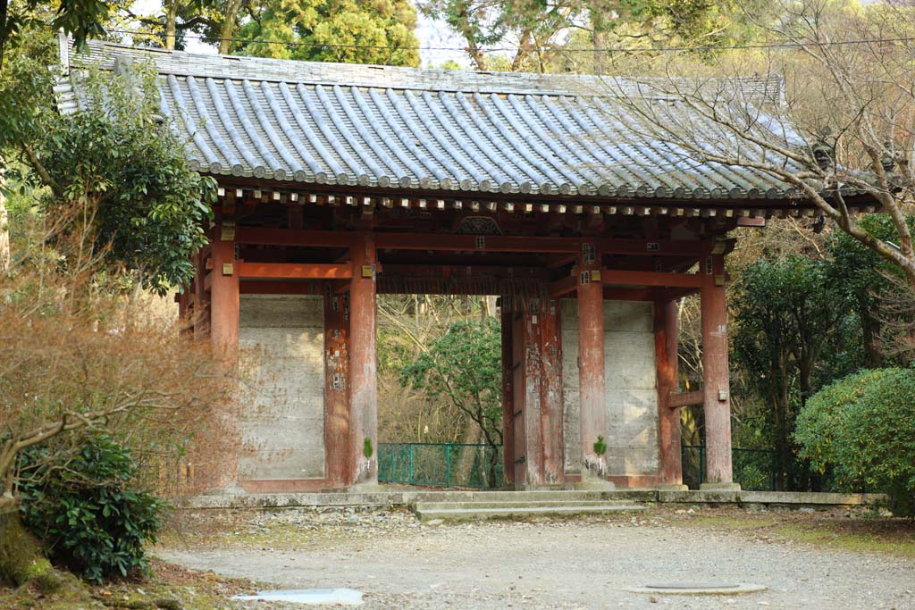 fotografia, material, livra, ajardine, imagine, proveja fotografia,O Daigo-ji Templo porto, Chaitya, Eu sou pintado em vermelho, rtulo, Xintosmo palha festo