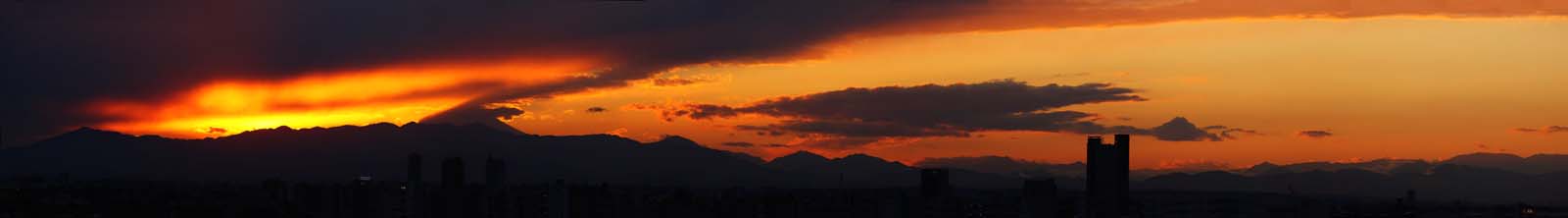 photo,material,free,landscape,picture,stock photo,Creative Commons,A sunset of Tanzawa, ridgeline, Red, cloud, At dark