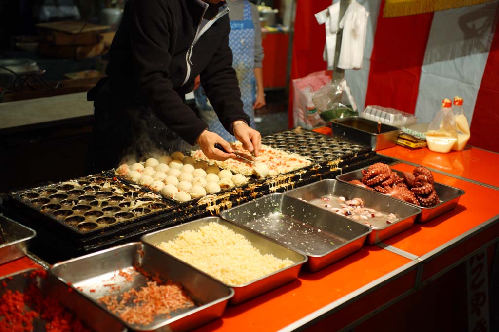 Foto, materieel, vrij, landschap, schilderstuk, bevoorraden foto,De Arabische vogel Shinto heiligdom Cock Fair, Keet, Takoyaki, , Een octopus