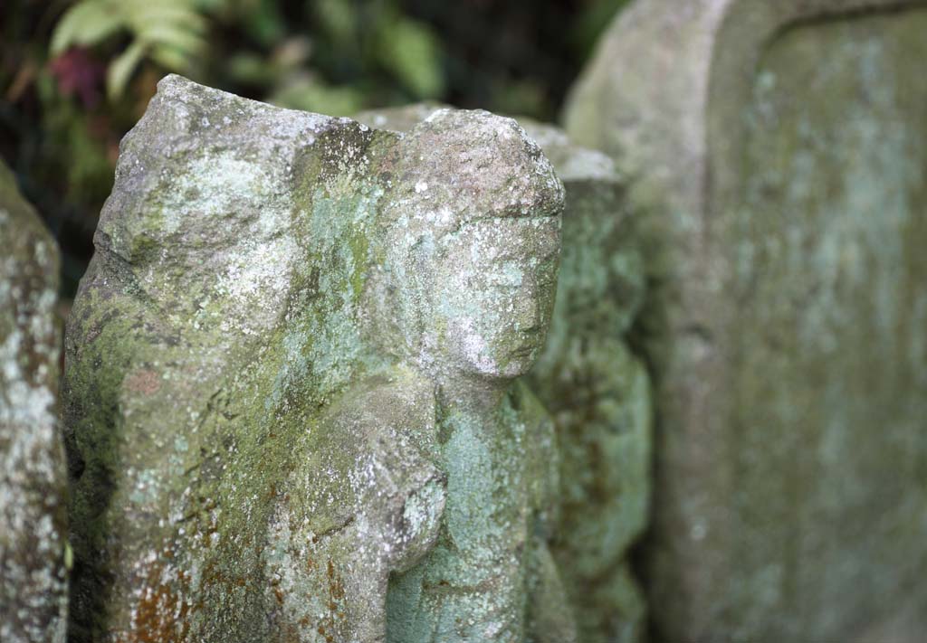 photo, la matire, libre, amnage, dcrivez, photo de la rserve,Temple Hase-dera Ishibotoke, statue de pierre, Mousse, Bouddhisme, Chaitya