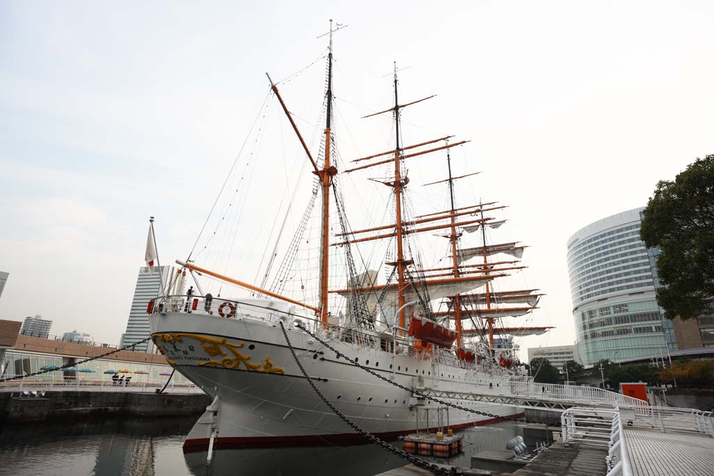 Foto, materieel, vrij, landschap, schilderstuk, bevoorraden foto,Nippon-maru, Zeilende boot, Schip, Mast, Zeil