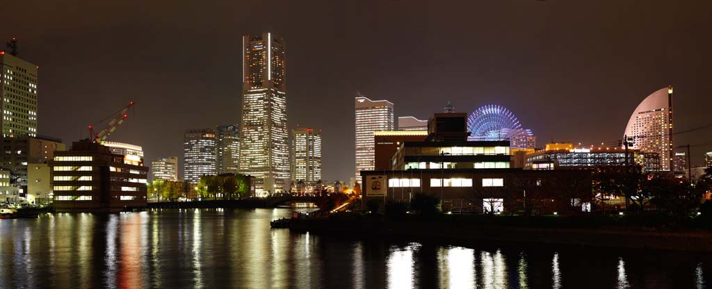 foto,tela,gratis,paisaje,fotografa,idea,Mirai de Minato de Yokohama 21, Torre de marca, Rueda de Ferris, Un parque de atracciones, Futura ciudad de modelo