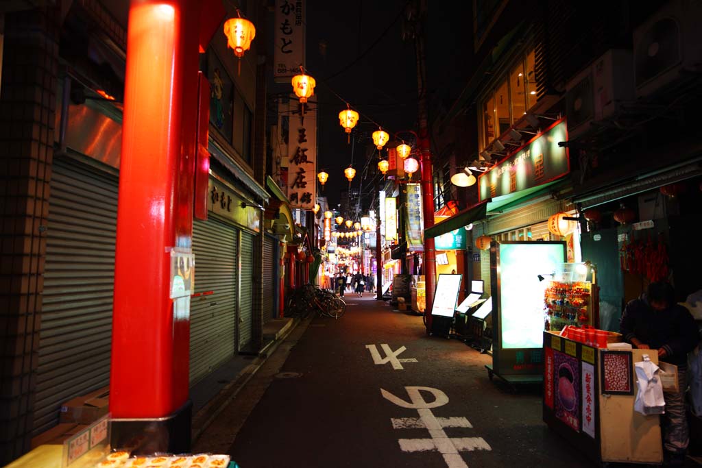 photo,material,free,landscape,picture,stock photo,Creative Commons,Yokohama Chinatown night view, restaurant, sweet broiled chestnut, Neon, light