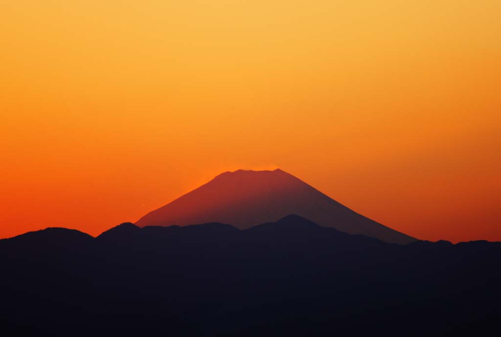 Foto, materiell, befreit, Landschaft, Bild, hat Foto auf Lager,Mt. Fuji der Dmmerung, Mt. Fuji, Gebude, leichte Linie, Berg