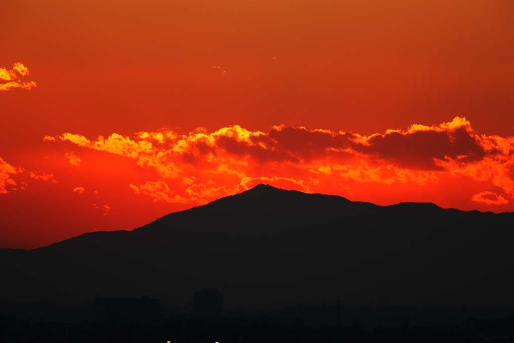 Foto, materieel, vrij, landschap, schilderstuk, bevoorraden foto,De zonsondergang bewolking, Hersenschim, Rood, Wolk, Bij donker