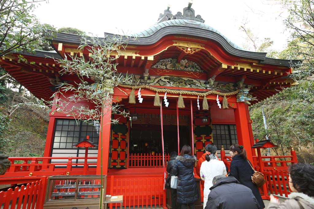 Foto, materiell, befreit, Landschaft, Bild, hat Foto auf Lager,Eshima Shrine Nakatsu-Schrein, , Schintoistischer Schrein, , Ozunu Enno