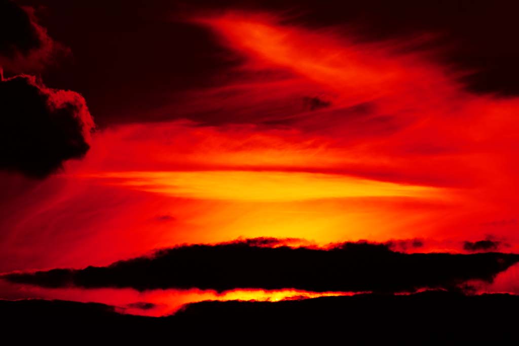 Foto, materieel, vrij, landschap, schilderstuk, bevoorraden foto,De zonsondergang bewolking, Hersenschim, Rood, Wolk, Bij donker