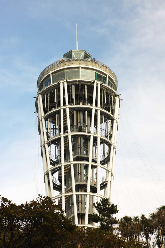 Foto, materieel, vrij, landschap, schilderstuk, bevoorraden foto,Enoshima observatory, Toren, Bezoekende touristenplaats stip, Trap, Uitmuntend uitzicht