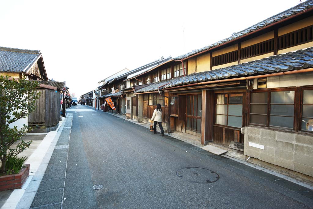 Foto, materiell, befreit, Landschaft, Bild, hat Foto auf Lager,Inuyama, Ziegel, privates Haus, Tradition, Straenlaterne