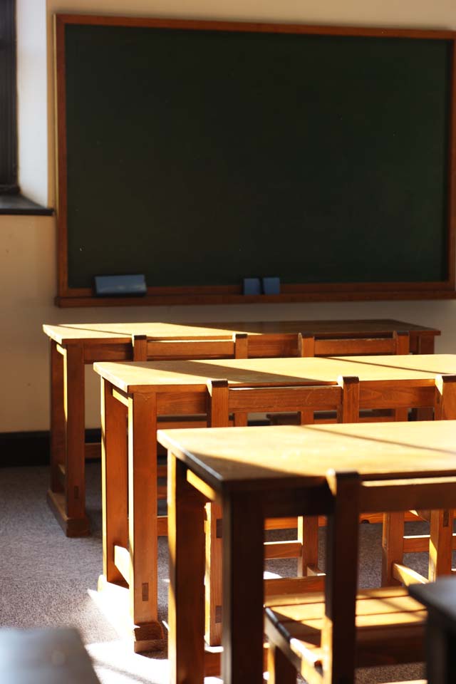 photo,material,free,landscape,picture,stock photo,Creative Commons,Meiji-mura Village Museum St. John cathedral , classroom, desk, Western-style building, Cultural heritage