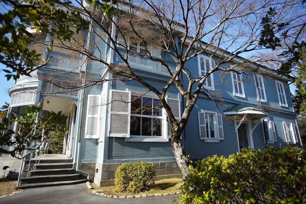 Foto, materiell, befreit, Landschaft, Bild, hat Foto auf Lager,Meiji-mura-Dorf Museum Saigo Juudo's Haus, das Bauen vom Meiji, Die Verwestlichung, West-Stilgebude, Kulturelles Erbe