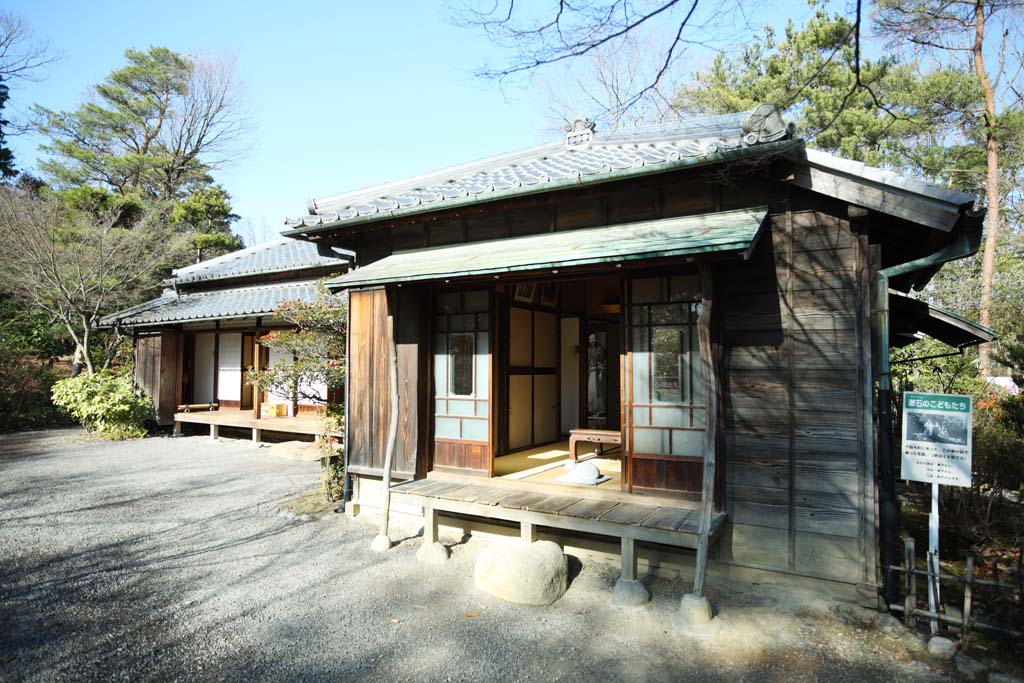 Foto, materiell, befreit, Landschaft, Bild, hat Foto auf Lager,Meiji-mura-Dorf Museum Ougai Mori / Soseki Natsume-Haus, das Bauen vom Meiji, Die Verwestlichung, Japanisch-Stilhaus, Kulturelles Erbe