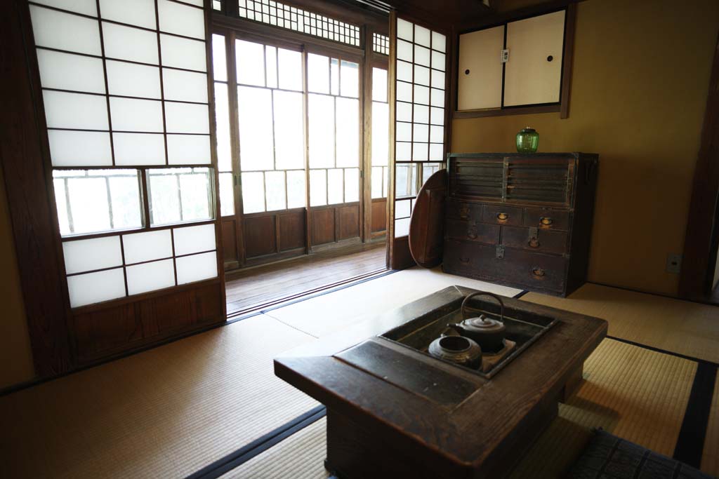 Foto, materiell, befreit, Landschaft, Bild, hat Foto auf Lager,Meiji-mura-Dorf Museum Ougai Mori / Soseki Natsume-Haus, das Bauen vom Meiji, Die Verwestlichung, Japanisch-Stilhaus, Kulturelles Erbe