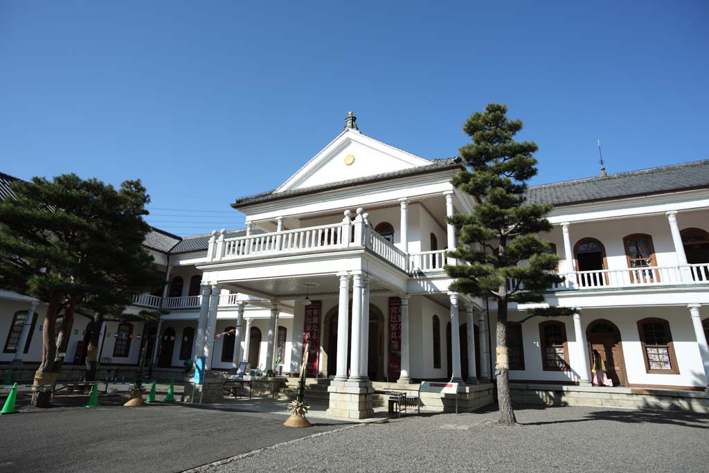 foto,tela,gratis,paisaje,fotografa,idea,Mie del gobierno edificio del museo de pueblo de Meiji - mura, Construccin del Meiji, La occidentalizacin, Edificio historia de vaqueros -style, Herencia cultural