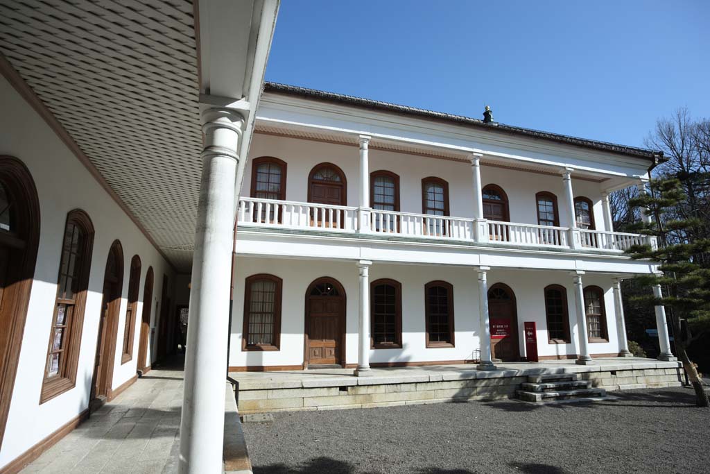 Foto, materiell, befreit, Landschaft, Bild, hat Foto auf Lager,Meiji-mura-Dorf Museum Mie-Regierungsgebude, das Bauen vom Meiji, Die Verwestlichung, West-Stilgebude, Kulturelles Erbe