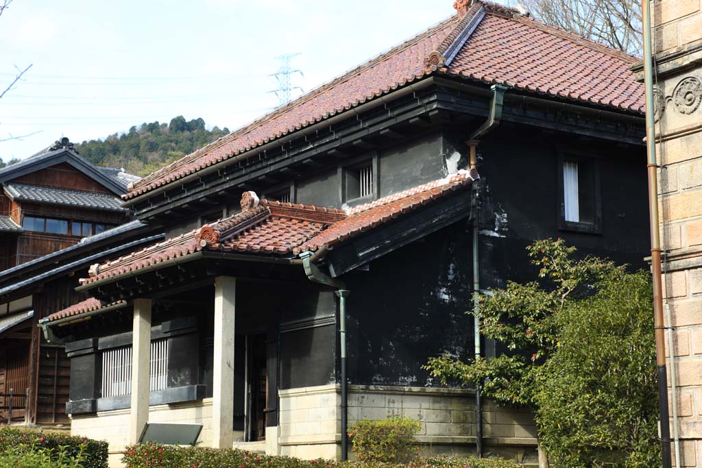 foto,tela,gratis,paisaje,fotografa,idea,Yasuda Branch de Aizu del banco del museo de pueblo de Meiji - mura, Construccin del Meiji, La occidentalizacin, Edificio historia de vaqueros -style, Herencia cultural